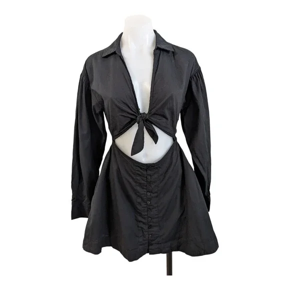 For Love And Lemons | Dresses | For Love Lemons Size Xs Jocelyn Mini Dress  Black Cut Out Hourglass Long Sleeve | Poshmark